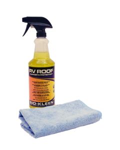 Bio-Kleen RV Roof Cleaner and Protectant with Microfiber Towel, SPF 70 UV Blocker, Petroleum-Free Formula, 32 oz.