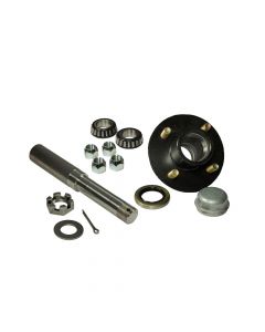 Single - 4-Bolt On 4 Inch Hub Assembly - Includes (1) 1-1/16 Inch Straight Spindle & Bearings