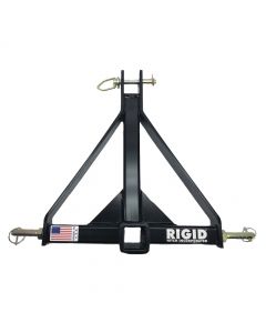 Rigid Hitch (RHA-001) 3-Point Hitch with 2" Receiver, Conversion for Sub-Compact Tractors Equipped with a CAT 1 - Made in USA