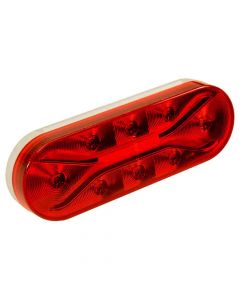 LED Light Guide - 6 Inch Oval - Red Lens