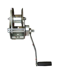 1500 lb Capacity Hand Brake Winch  Zinc Finish, with 3 Inch Rigid Hitch Logo Decal (W-1500)