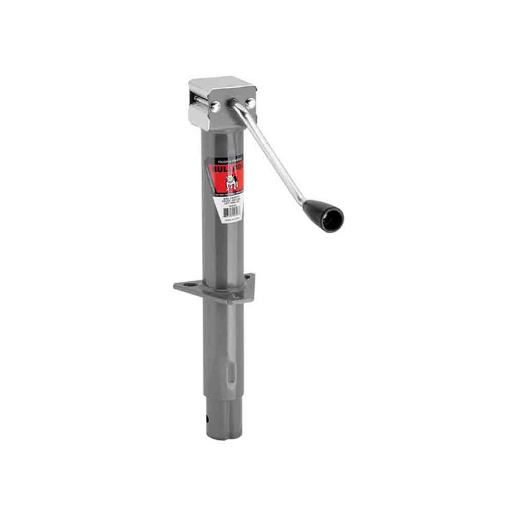 Bulldog Round Trailer Jack, A-Frame, 2,000 lbs. Lift Capacity, Side Wind, Bolt-On, 13 in. Travel