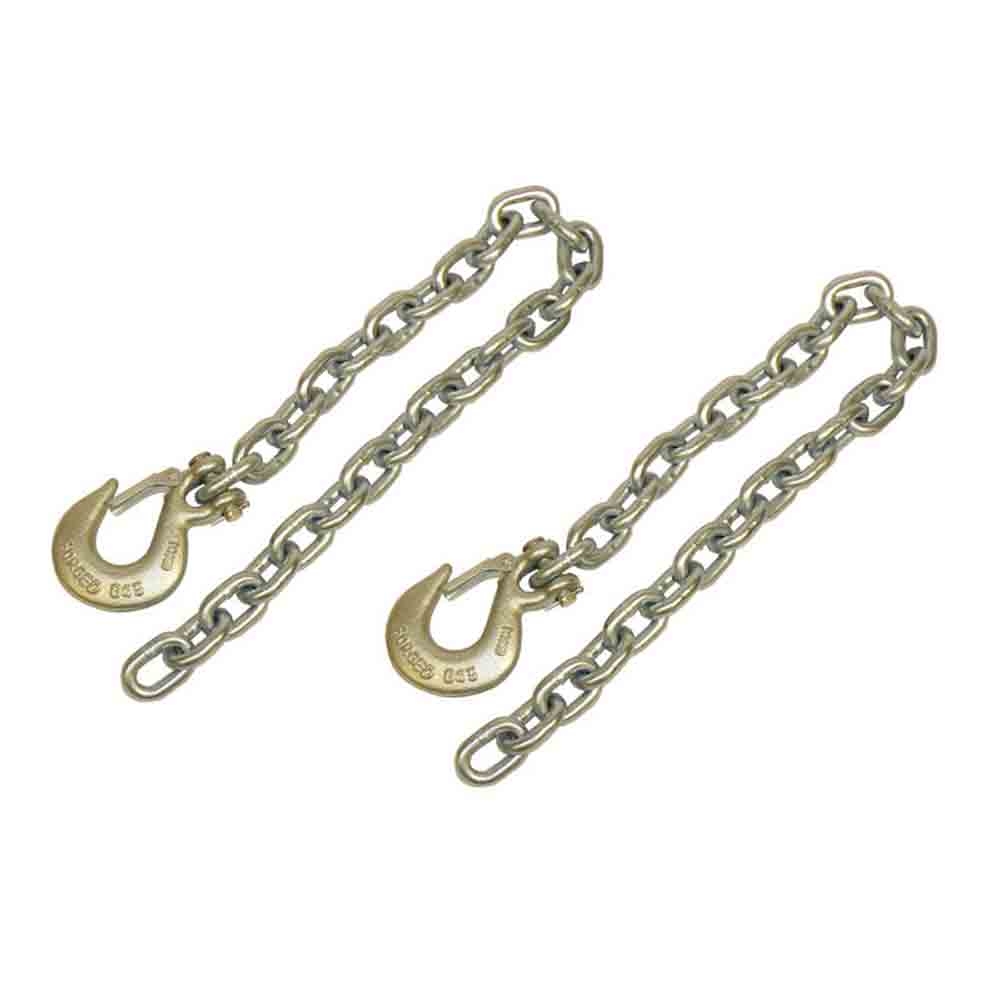 Grade 43 Heavy Duty Safety Chains with Latching Hooks - Pair