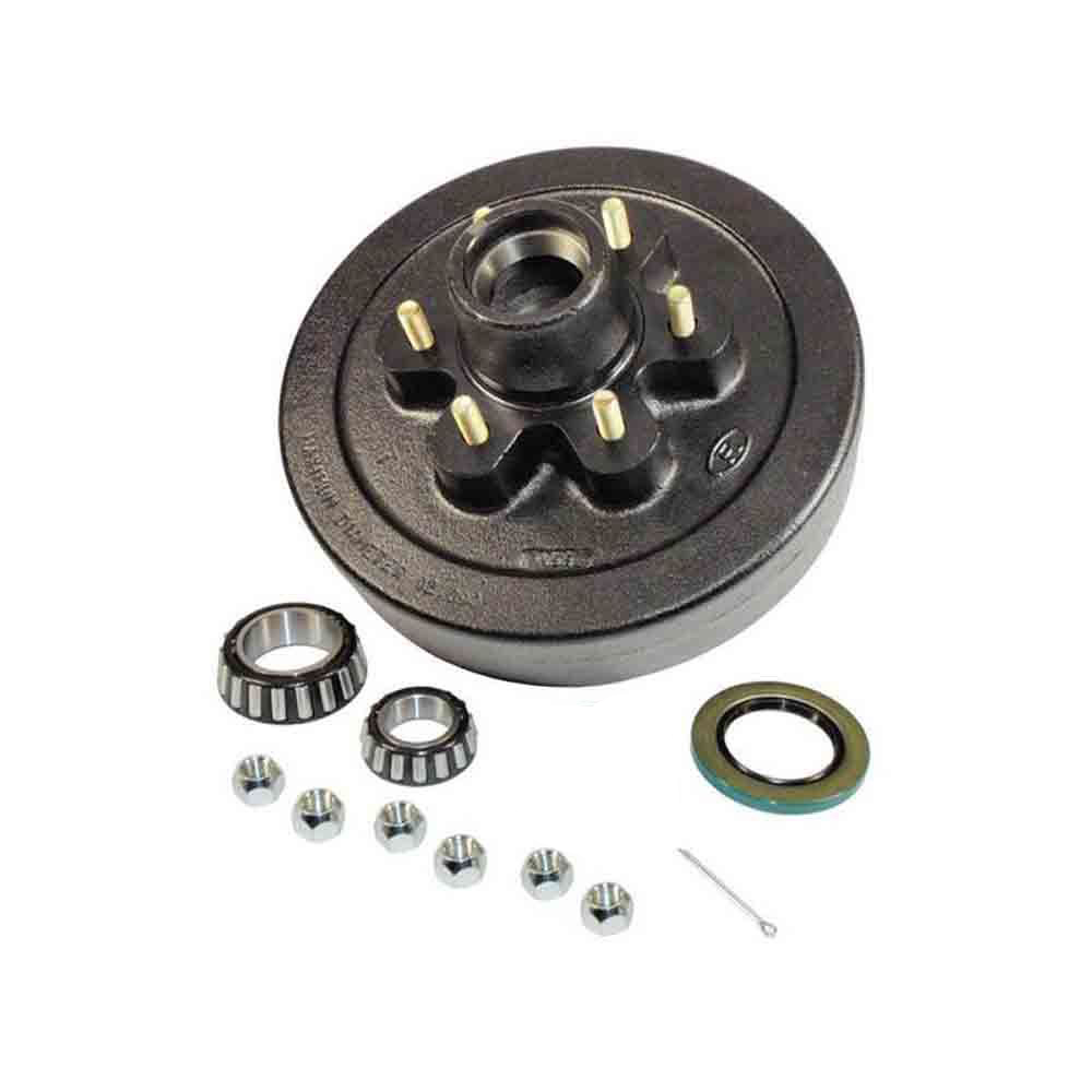 Trailer Hub And Drum Assembly 6 On 5-1/2" Bolt Circle, 3,000 Lbs. Capacity For 1-3/4" To 1-1/4" Tapered Spindles W/ EZ Lube Cap & Plug (HD-1206HD-02-EZ)