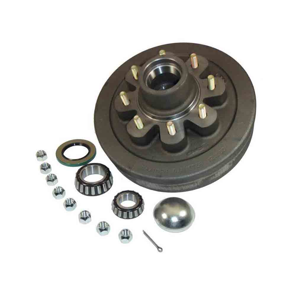 Trailer Hub/Drum Assembly with Bearings, 8 on 6-1/2