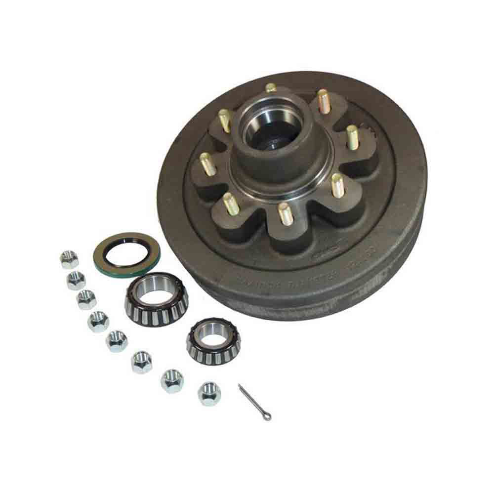 Trailer Hub/Drum Assembly With Bearings, 8 On 6-1/2