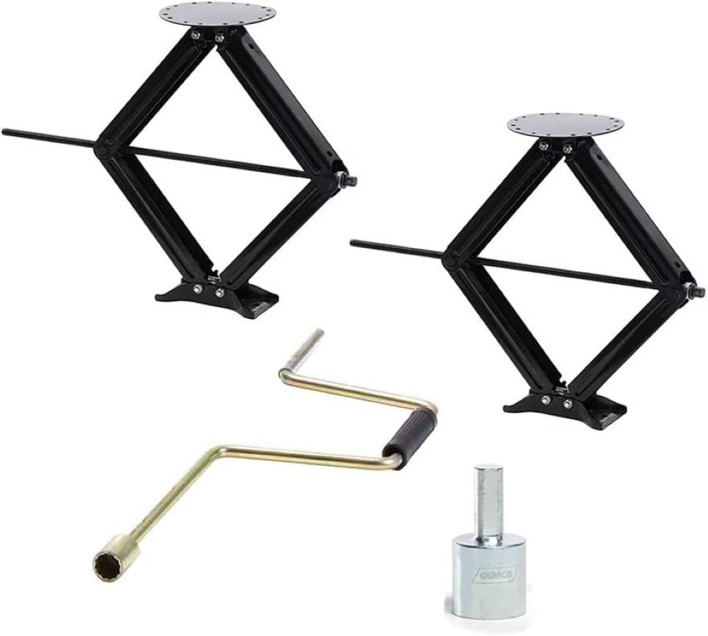 Two Pack of Stabilizer Scissor Jack - 5,000 lbs. Capacity, Including Manual Crank Handle & 3/4