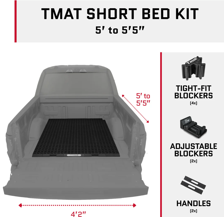 Tmat Truck Bed Organizer Slide Out Mat | Universal Fit for Short Beds 5'6" to 5'9"