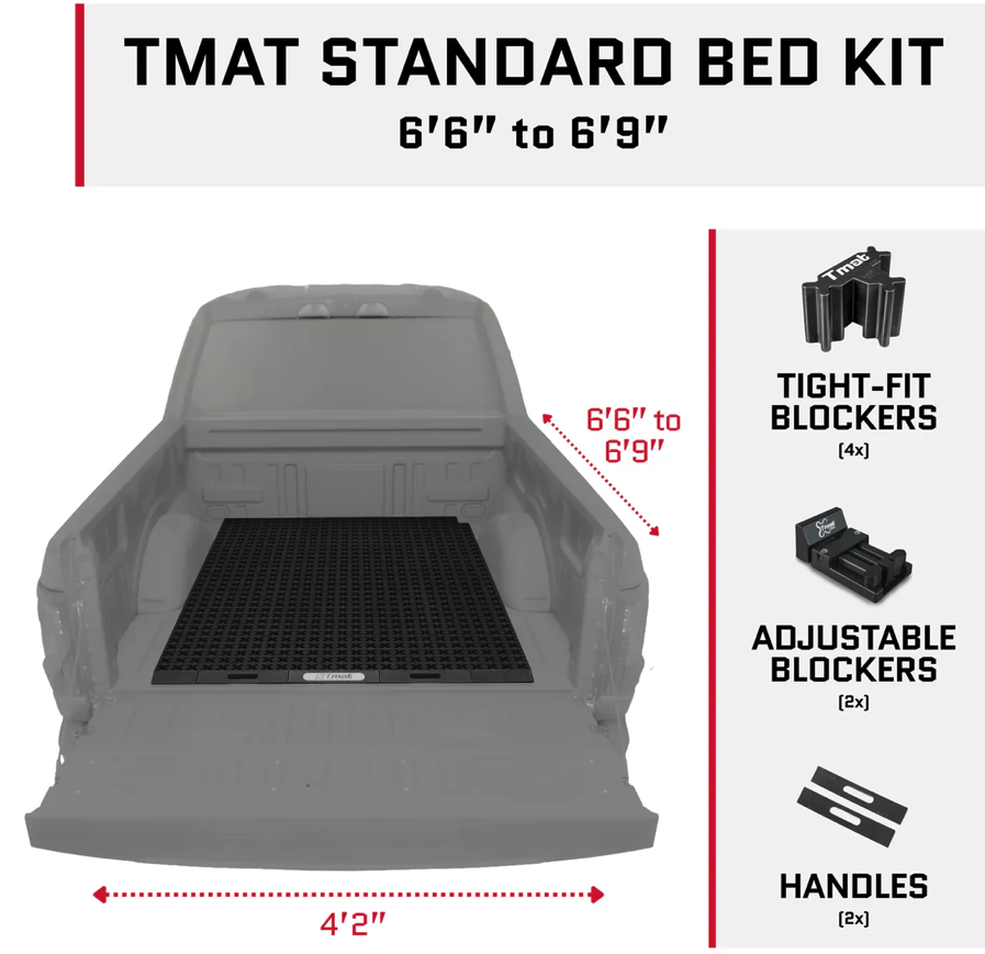 Tmat Truck Bed Organizer Slide Out Mat | Universal Fit for Standard Beds 6'6" to 6'9"