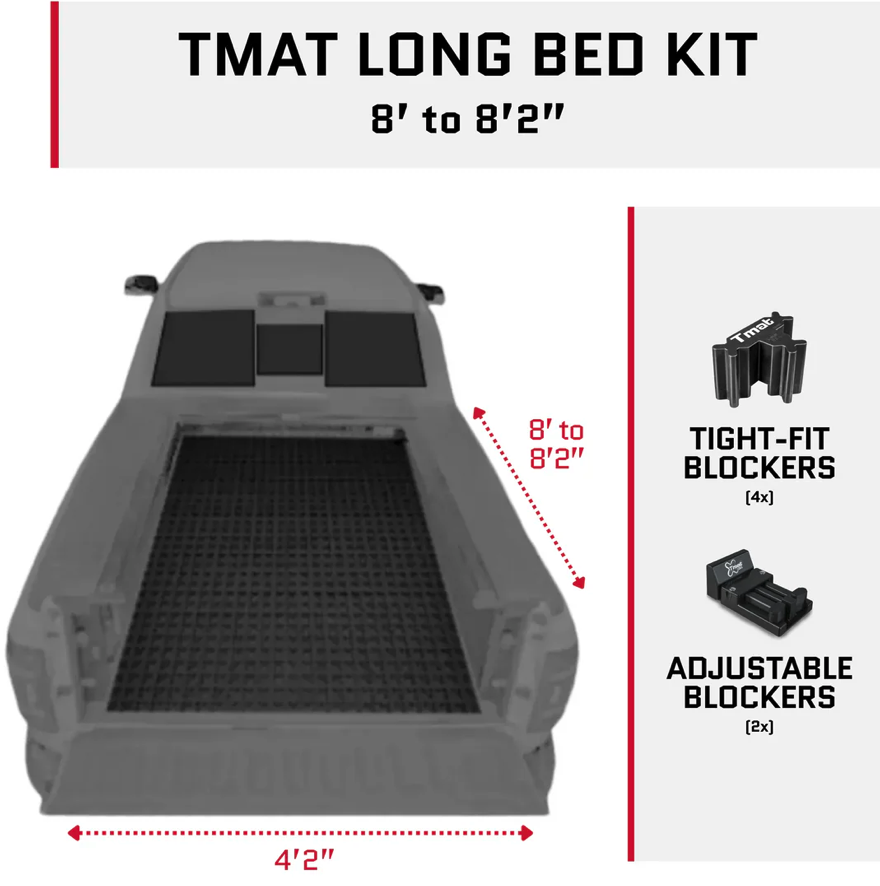 Tmat Truck Bed Organizer Slide Out Mat | Universal Fit for Long Beds 8' to 8'2"