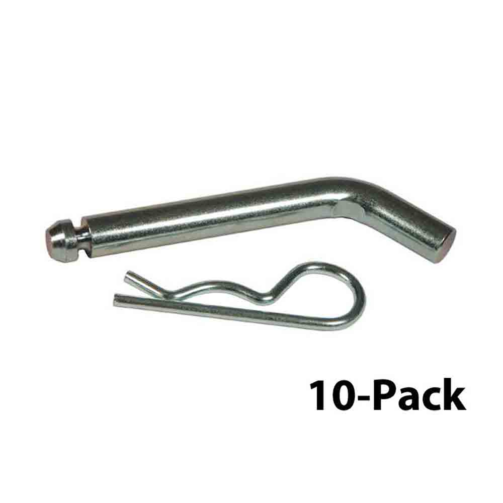5/8 inch Extra Long Hitch Pin and Clip - 10-Pack - for 2-1/2 Receivers