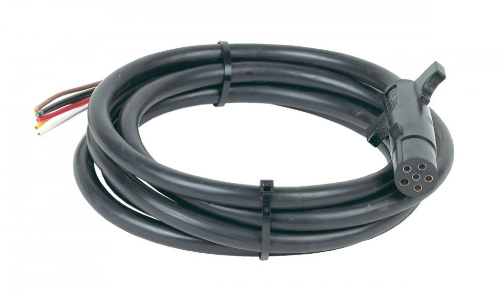6-Way Round Trailer End Connection Cable - 6 Feet Long