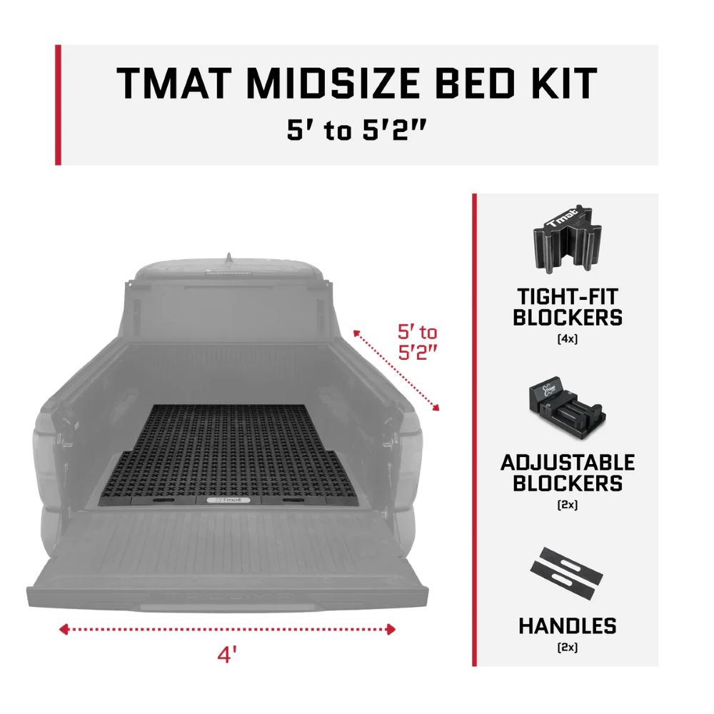 Tmat Truck Bed Organizer Slide Out Mat | Universal Fit for Short Beds 5' to 5'5"