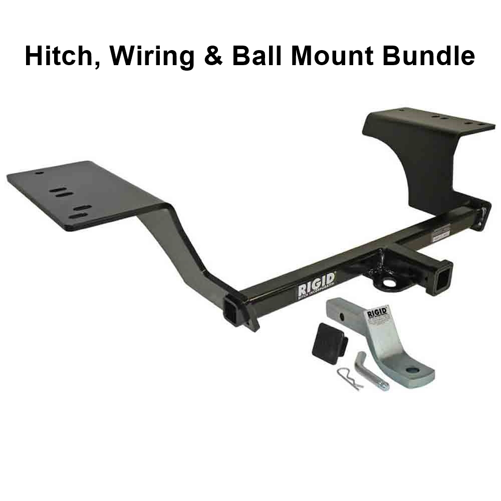 Rigid Hitch (R2-0501) Class II, 1-1/4 Inch Receiver Trailer Hitch Bundle - Includes Ball Mount and Custom Wiring Harness fits 2012-2018 Toyota Camry