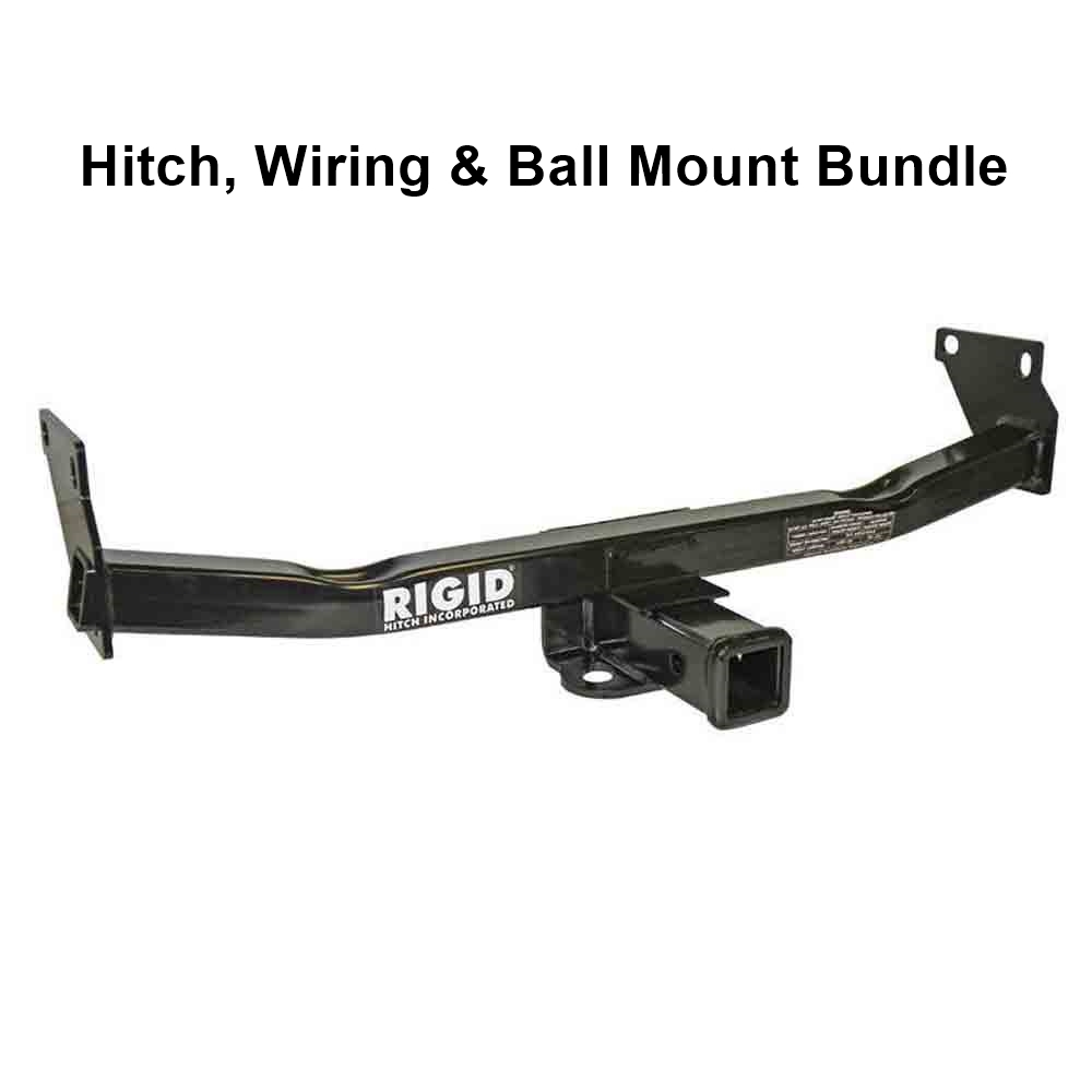 Rigid Hitch R3-0121-3KBW Class III 2 Inch Receiver Trailer Hitch Bundle - Includes Ball Mount and Custom Wiring Harness - fits 2008-2017 Jeep Patriot