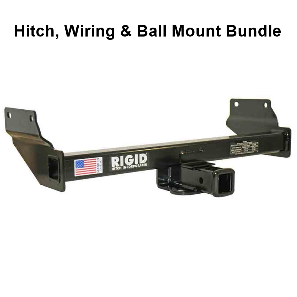 Rigid Hitch (R3-0129) Class III 2 Inch Receiver Trailer Hitch Bundle - Includes Ball Mount and Custom Wiring Harness fits 2014-21 Jeep Grand Cherokee (Except EcoDiesel) & 2022 Jeep Grand Cherokee WK