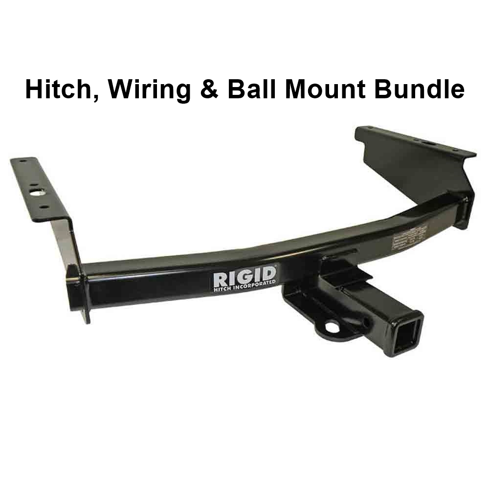 Rigid Hitch (R3-0160) Class III 2 Inch Receiver Trailer Hitch Bundle - Includes Ball Mount and Custom Wiring Harness fits 2002-2007 Jeep Liberty
