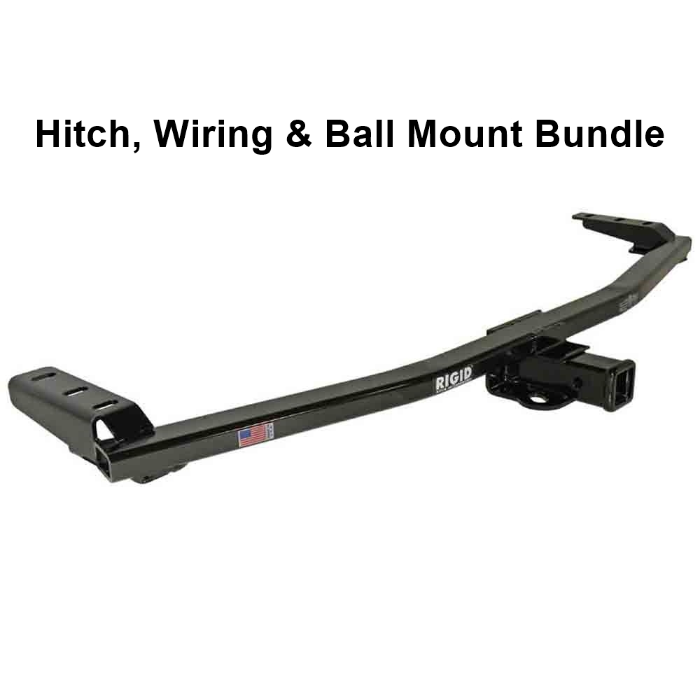 Rigid Hitch (R3-0389) Class III 2 Inch Receiver Trailer Hitch Bundle - Includes Ball Mount and Custom Wiring Harness fits 2001-2006 Acura MDX & 2003-2008 Honda Pilot