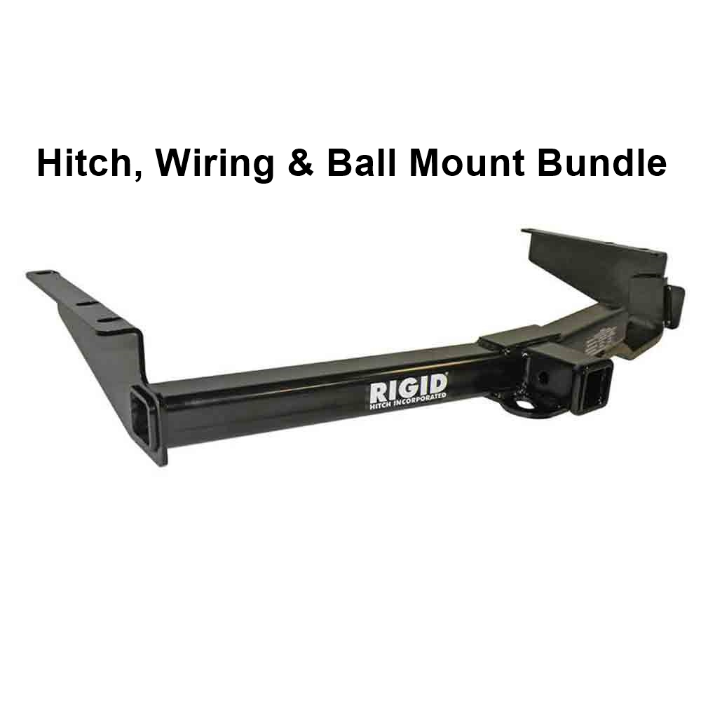Rigid Hitch (R3-0392) Class III 2 Inch Receiver Trailer Hitch Bundle - Includes Ball Mount and Custom Wiring Harness fits 2004-2005 Toyota Highlander (Except Hybrid)