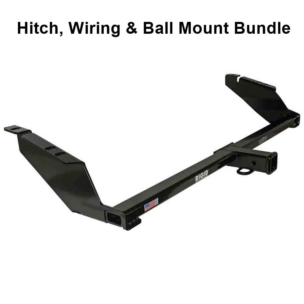 Rigid Hitch (R3-0393) Class III 2 Inch Receiver Trailer Hitch Bundle - Includes Ball Mount and Custom Wiring Harness fits 2011-2014 Toyota Sienna