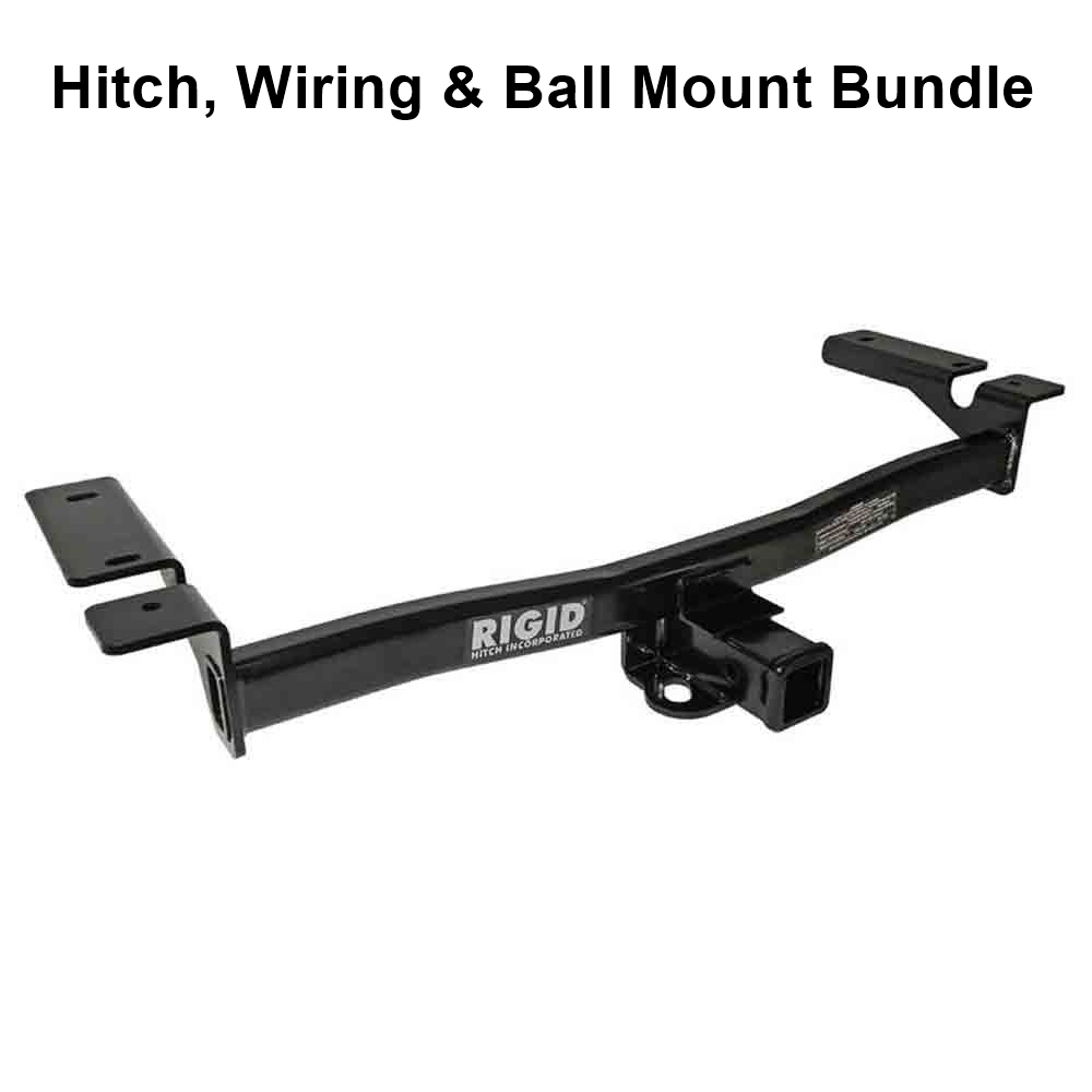 Rigid Hitch (R3-0466) Class III 2 Inch Receiver Trailer Hitch Bundle - Includes Ball Mount and Custom Wiring Harness fits 2011-2015 Lincoln MKX