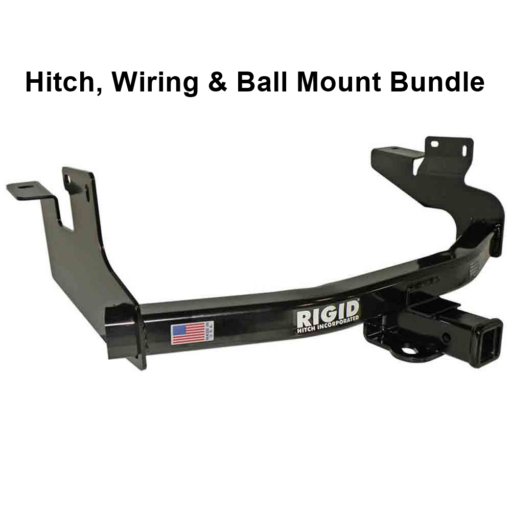Rigid Hitch (R3-0470) Class III 2 Inch Receiver Trailer Hitch Bundle - Includes Ball Mount and Custom Wiring Harness fits 2005-07 Ford Escape, 2005-06 Mazda Tribute
