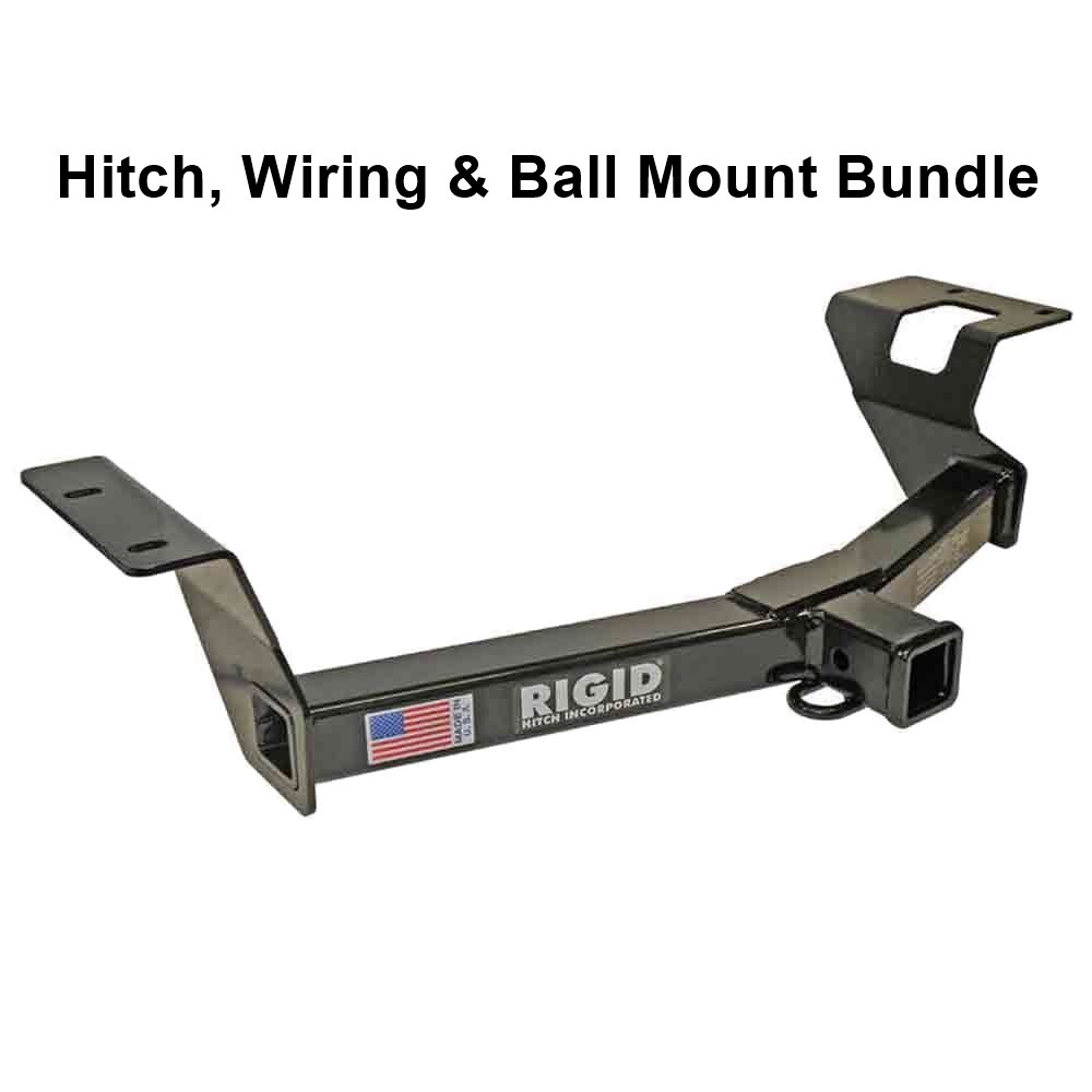 Rigid Hitch (R3-0508) Class III 2 Inch Receiver Trailer Hitch Bundle - Includes Ball Mount and Custom Wiring Harness fits 2012-2016 Honda CR-V