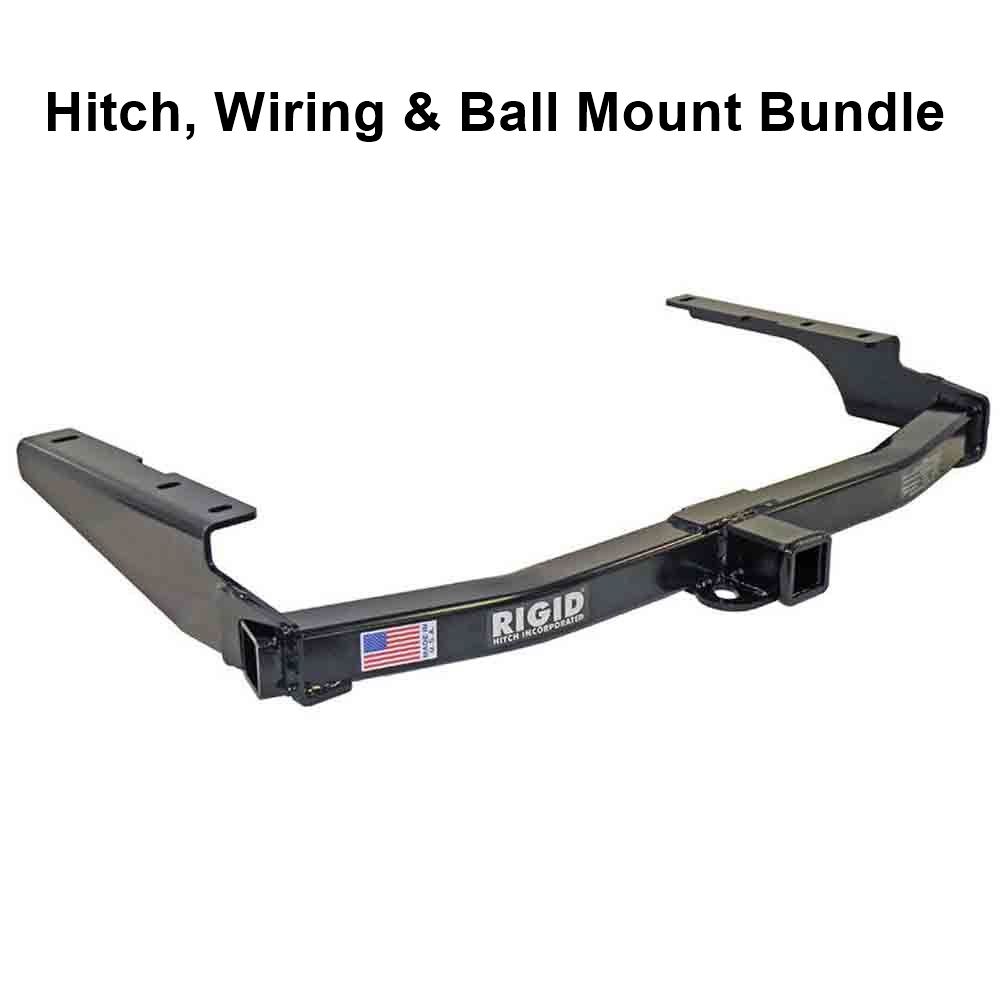 Rigid Hitch R3-0510 Class III 2 Inch Receiver Trailer Hitch Bundle - Includes Ball Mount and Custom Wiring Harness - fits 2014-2019 Toyota HIghlander