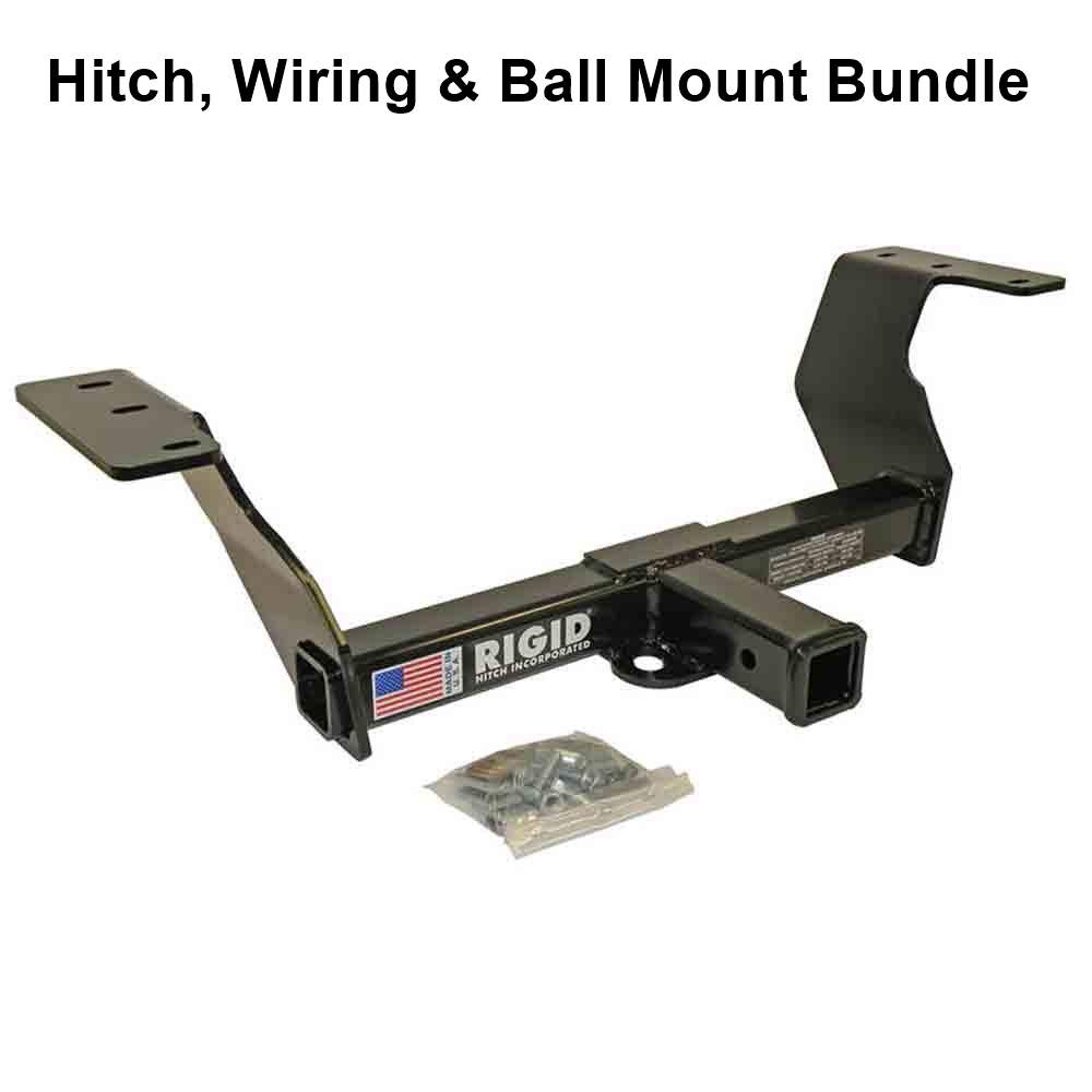 Rigid Hitch (R3-0511) Class III 2 Inch Receiver Trailer Hitch Bundle - Includes Ball Mount and Custom Wiring Harness fits 2014-2018 Subaru Forester