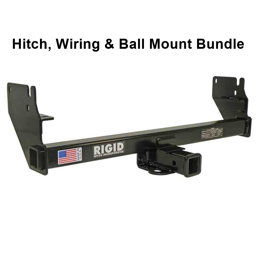 Rigid Hitch (R3-0512) Class III 2 Inch Receiver Trailer Hitch Bundle - Includes Ball Mount and Custom Wiring Harness fits 2005-2015 Toyota Tacoma Pickups (Except X-Runner)