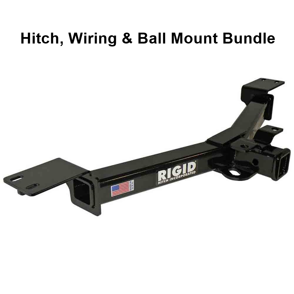 Rigid Hitch R3-0862-4KBW Class III 2 Inch Receiver Trailer Hitch Bundle - Includes Ball Mount and Custom Wiring Harness - fits 2008-2012 Buick Enclave