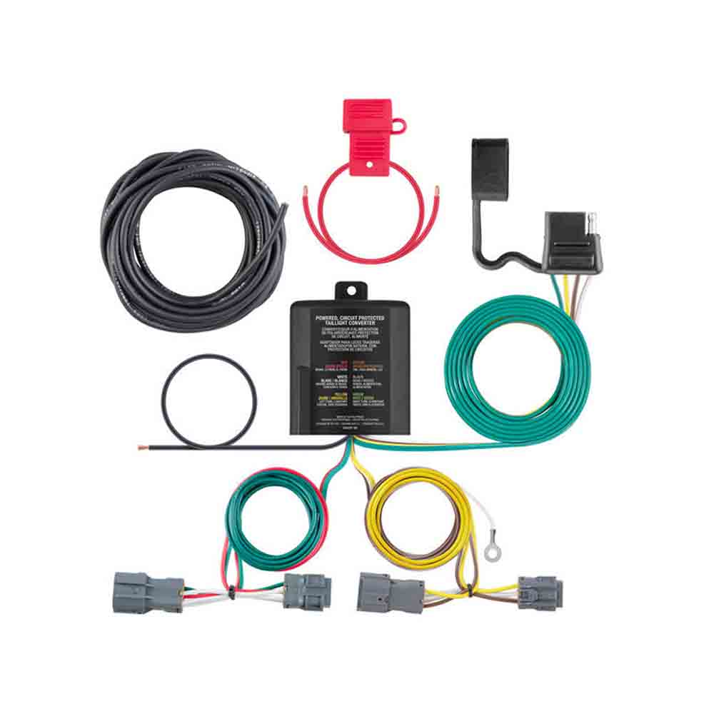 Rigid T-Connector Custom Wiring Harness, 4-Way Flat Output, Select 2006-2014 Hyundai Entourage, Kia Sedona