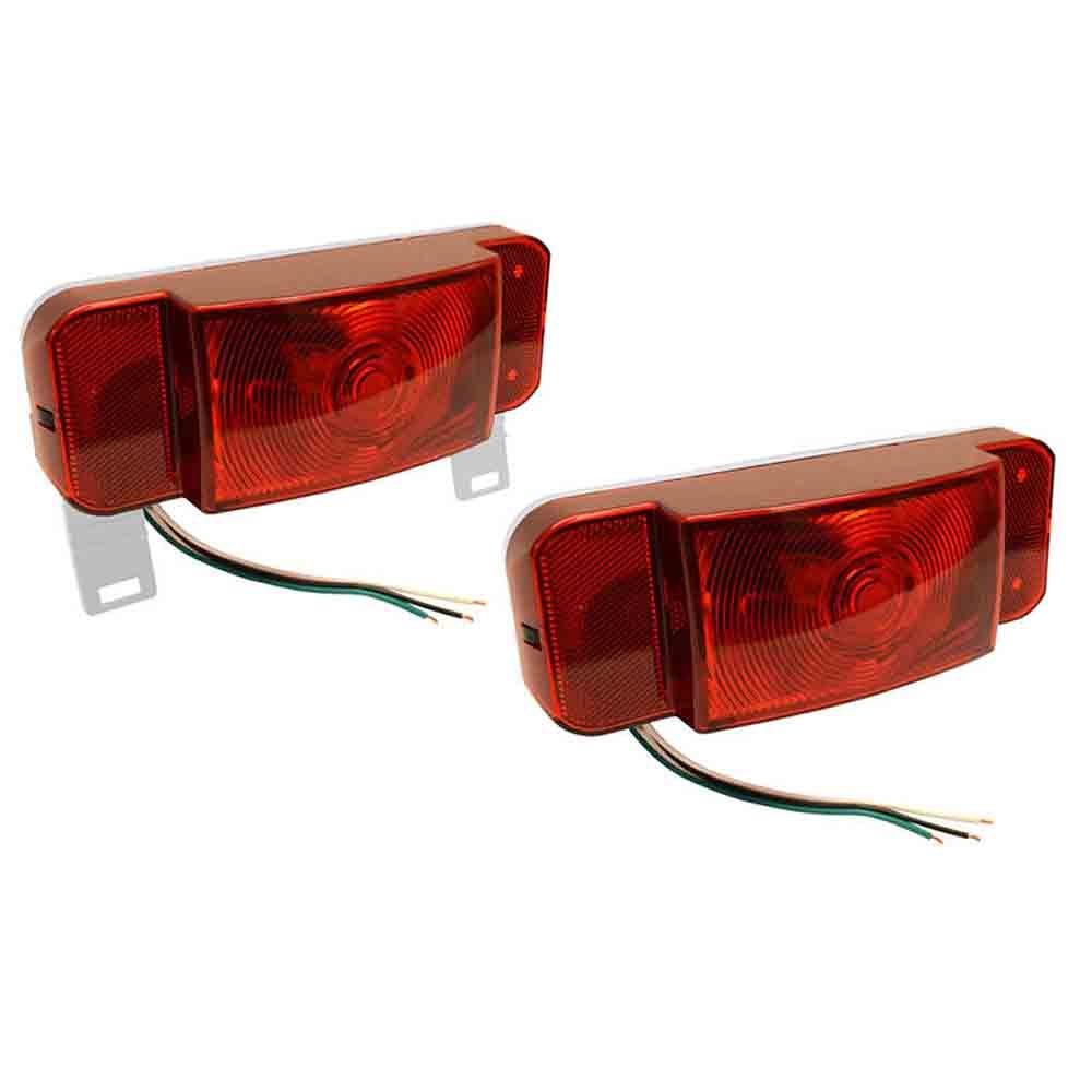Optronics One L.E.D. Low Profile Combination RV Tail Lights (RVSTLW6061-KIT) Pair - White Base