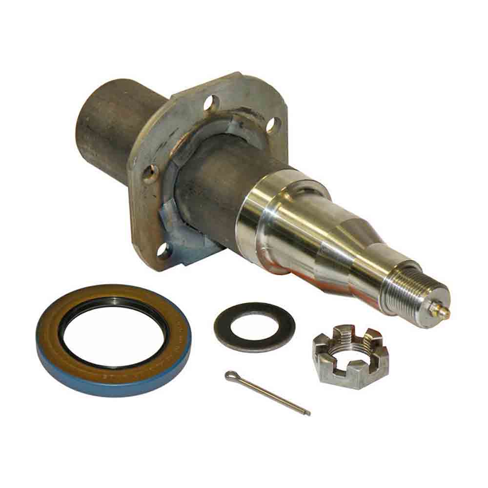 Tapered Trailer Axle Spindle with 5-Hole Flange for 1-3/4 to 1-1/4 Inch I.D. Bearings