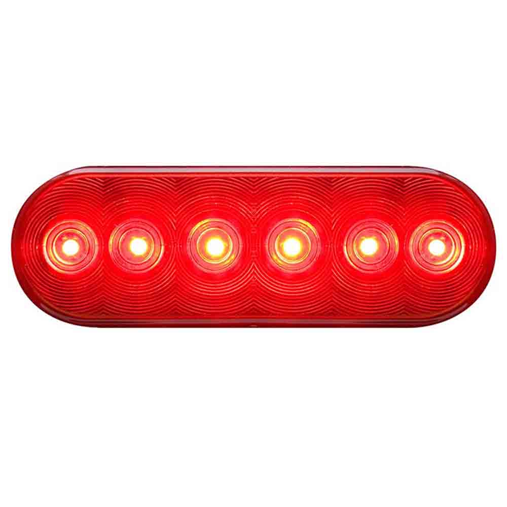 LED Trailer Tail Light - 6 Inch Oval - Red Lens