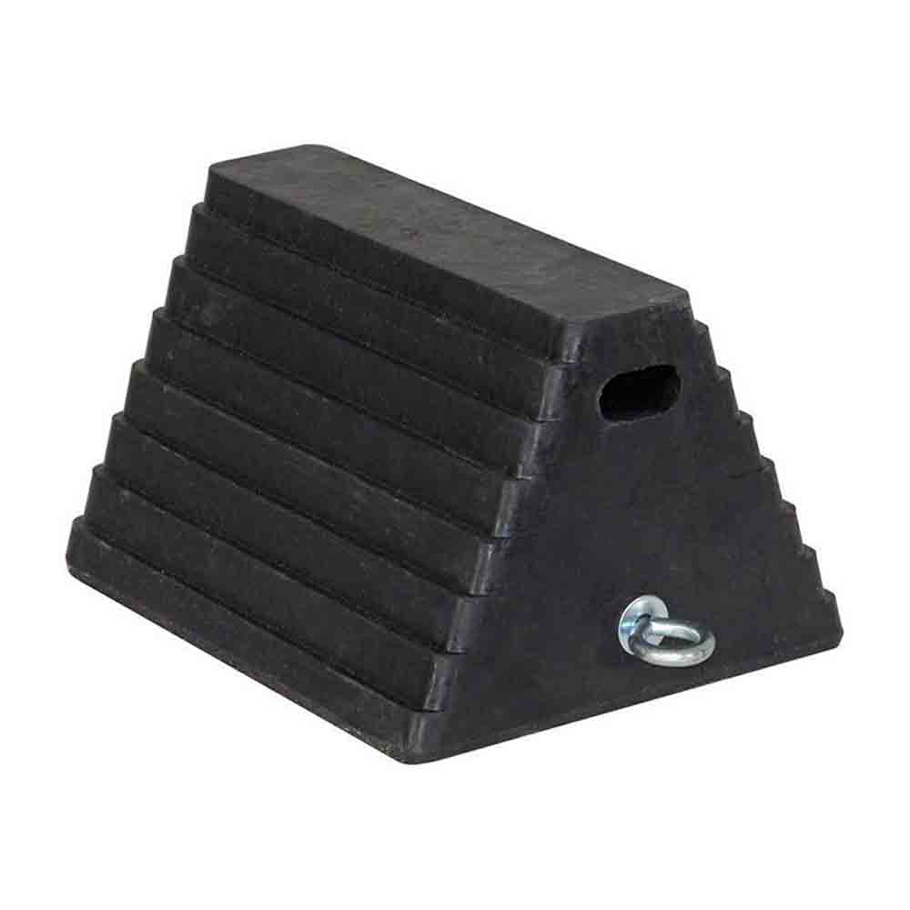 Buyers Heavy Duty Rubber Wheel Chock With Chain Eye 10 x 8 x 6 Inch